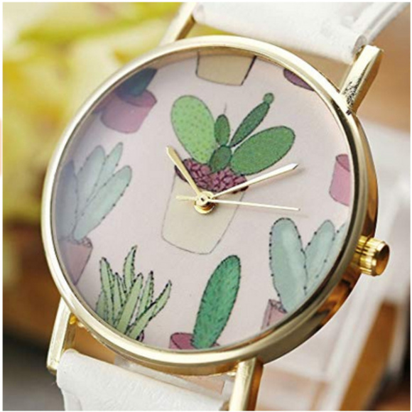 Cactus Plant White Novelty Wristwatch Watch - Picture 2 of 3